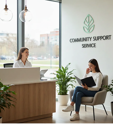 A welcoming Community Support Service consultation space